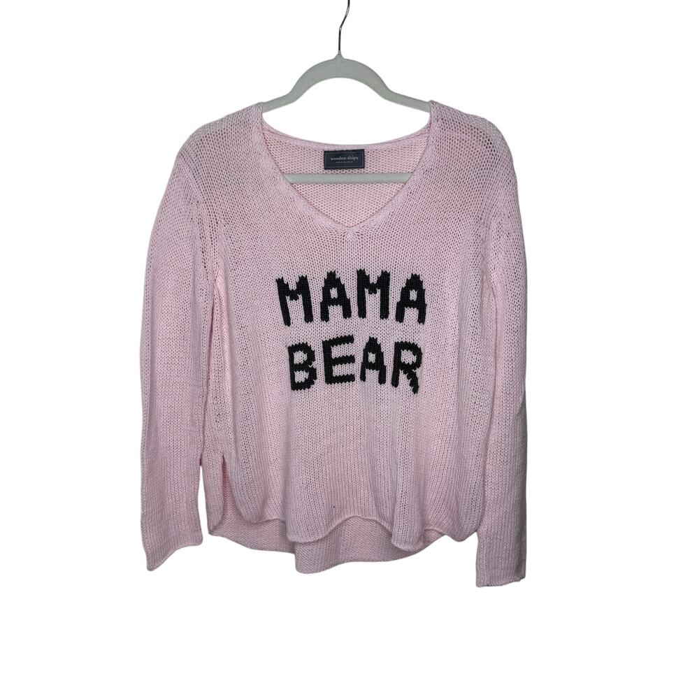 Wooden Ships Paola Buedia Sweater Women's S/M Pink Mama Bear